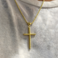 Load image into Gallery viewer, 14K Solid Gold Twisted Rope Cross with 1.3mm Rope Chain - 20"