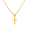 Load image into Gallery viewer, Rope Chain in 24K Yellow Gold with Small Cross - 18",20" - Unisex