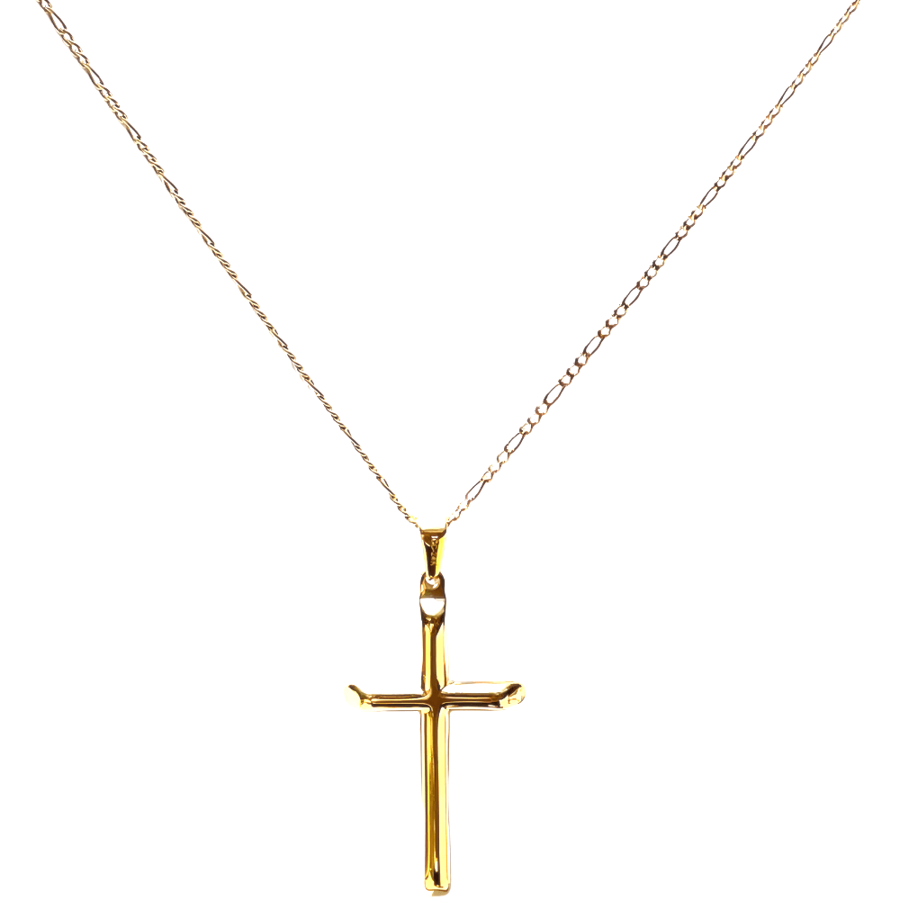 Chic 24K Gold-Plated Figaro Chain Cross Necklace – Incredible Chic