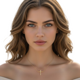 Load image into Gallery viewer, Dainty Cross Pendant Necklace in 14K Yellow Gold, Ideal Gift for Her - 18"