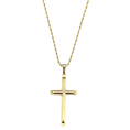 Load image into Gallery viewer, 24K gold-filled rope chain necklace with cross pendant, perfect for men, women, and teens in various lengths.