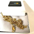 Load image into Gallery viewer, 14K gold-filled Figaro chain necklace in a gift box, showcasing its elegant design and shiny finish.
