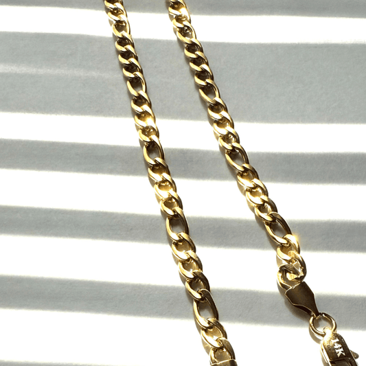 14K real gold-filled Figaro chain necklace showcasing elegant shine and durable design.