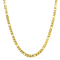 Load image into Gallery viewer, 14k gold-filled Figaro chain necklace, bold design, perfect gift for men, women, and teens. Durable and stylish.
