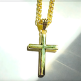 Load image into Gallery viewer, 14K Solid Gold Small Cross Necklace with 2mm Wheat Chain, 20 Inch - Unisex
