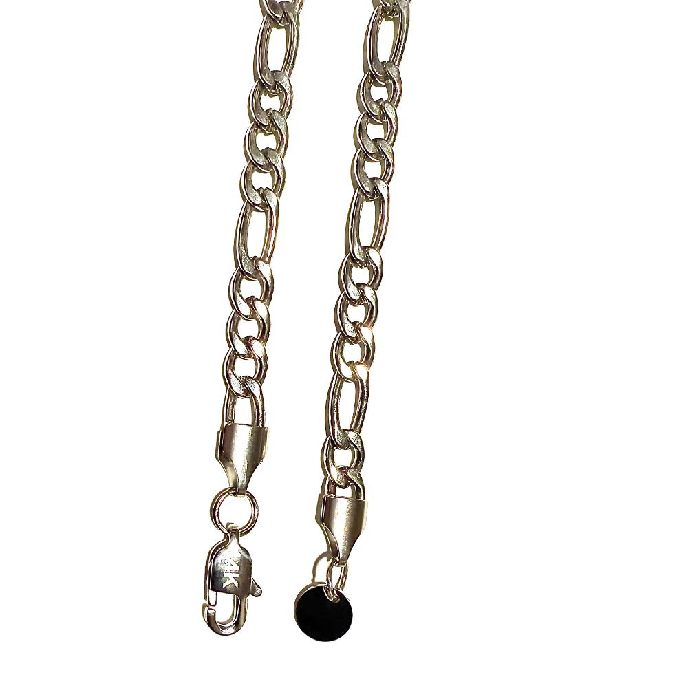 14K White Gold Filled Figaro Chain Necklace for Men & Women – 5mm, 18" 20" 22" – Durable, Hypoallergenic, Strong Clasp 18", 20" or 22" Lengths