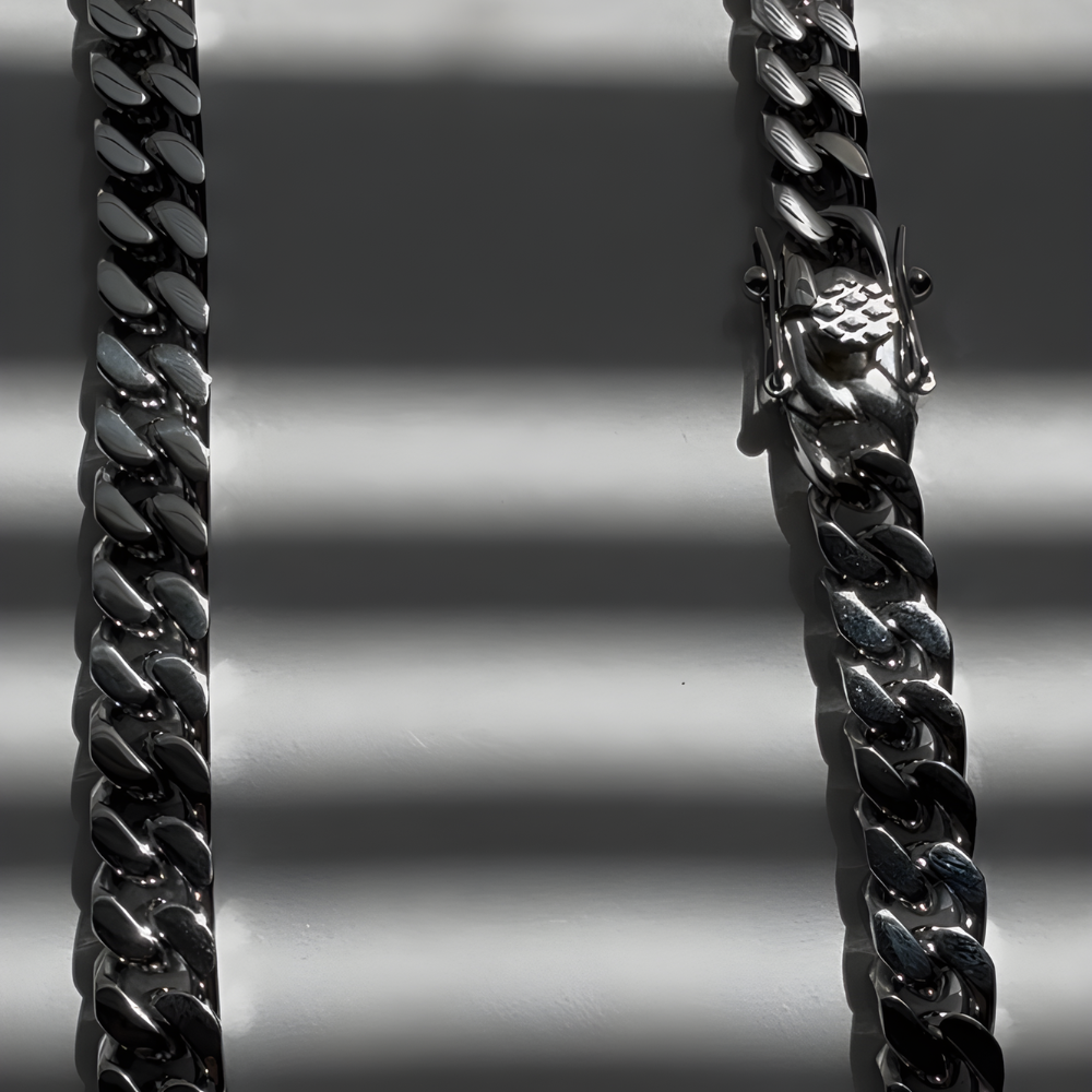 Miami Cuban Link Chain 14K White Gold Filled – 7mm, 22", Box Lock with Safety Latches