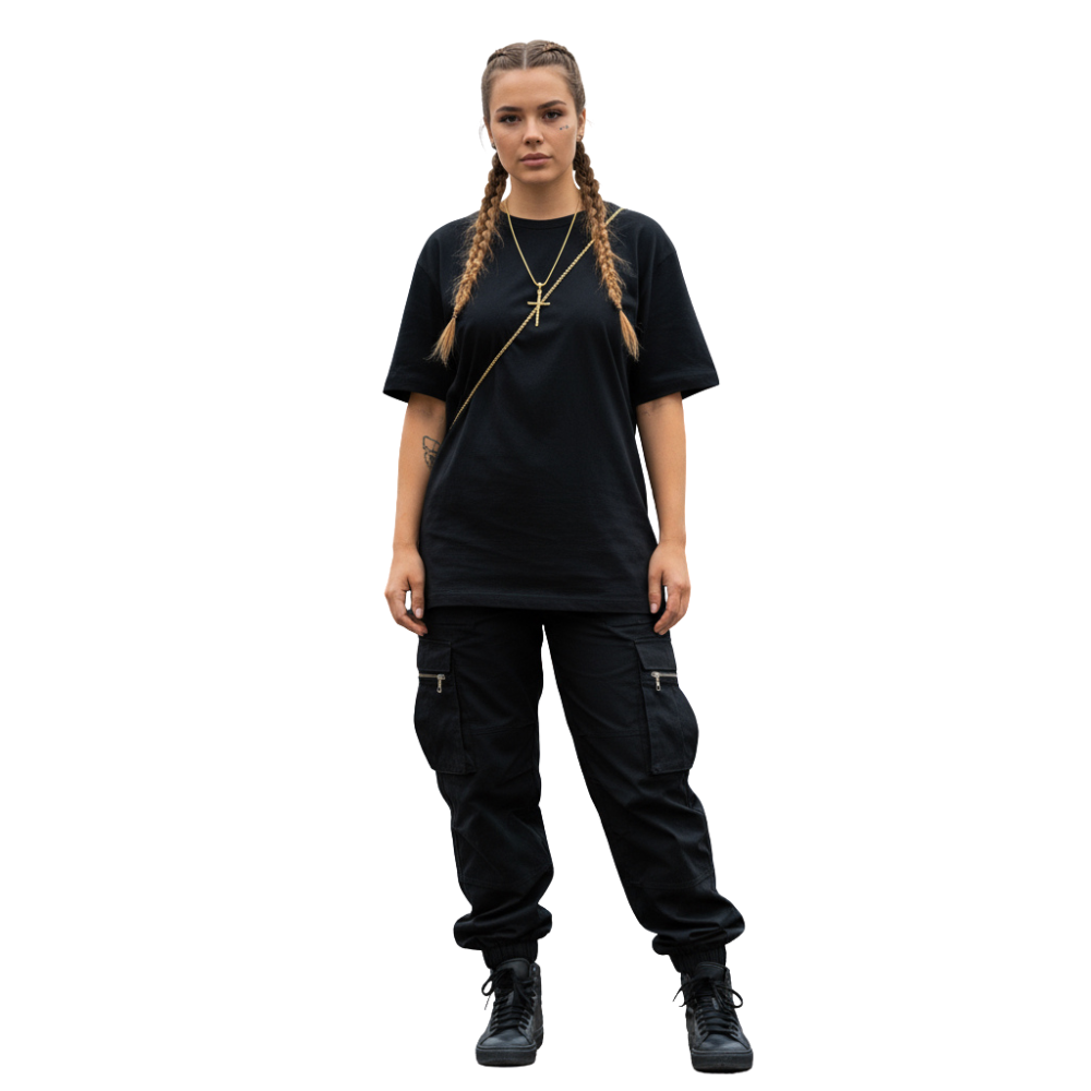 14K Solid Gold Rope Cross Necklace with 1.3mm Rope Chain - 20"