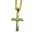 Load image into Gallery viewer, 14K Solid Gold Small Cross Necklace with 2mm Wheat Chain, 20 Inch - Unisex
