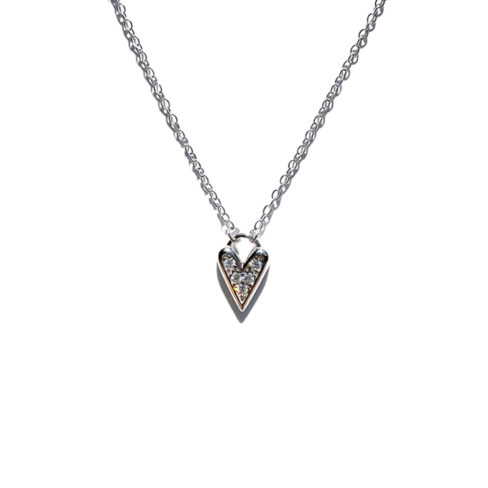 Elegant 14K gold over silver heart pendant, 18" chain, timeless & stylish.