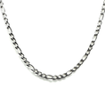 Load image into Gallery viewer, 14k white gold Figaro chain necklace, elegant design, perfect for casual and formal occasions, available in 18" or 20" lengths.
