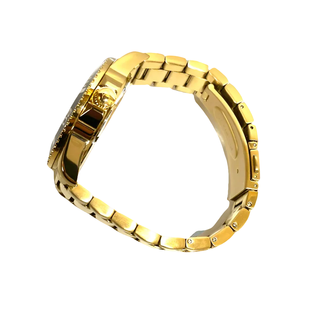 Limited Edition Try it, love it, or return it Saint Michael Dive Watch – 40 mm Stainless Steel Case, Sapphire Crystal, Quartz Movement, Black Bezel & Black or Gold Bracelet – Water-Resistant Dress & Sport Timepiece