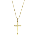Load image into Gallery viewer, 24K gold-filled rope chain necklace with a sleek cross pendant, perfect for men, women, and teens.
