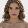 Load and play video in Gallery viewer, Dainty Cross Pendant Necklace in 14K Yellow Gold, Ideal Gift for Her - 18"

