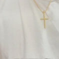 Load and play video in Gallery viewer, 14K Solid Gold Rope Cross Necklace with 1.3mm Rope Chain - 20"
